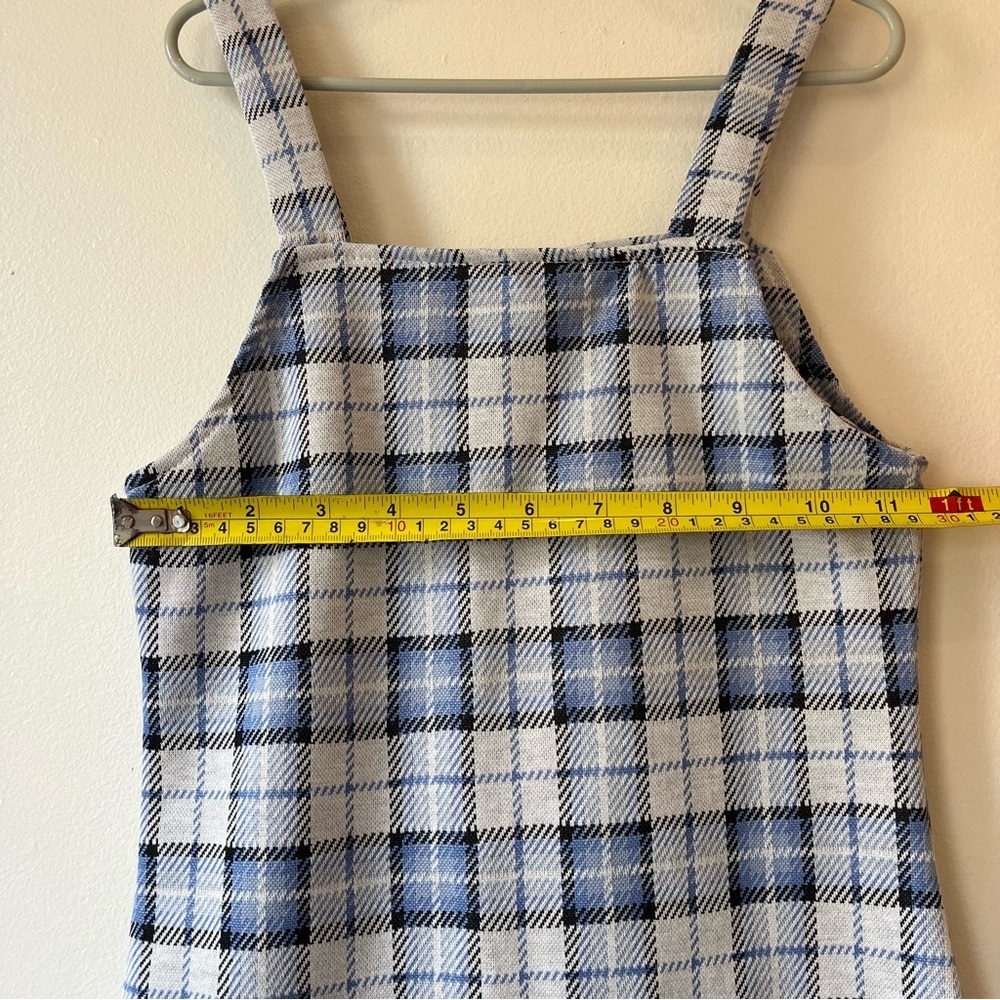 🌼 5/$20 UKIDS Blue White Black Plaid Sleeveless Shift Dress Girls Size 7/8 - Picture 4 of 8